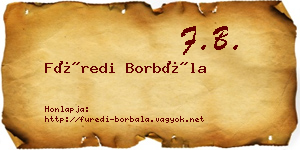 Füredi Borbála névjegykártya